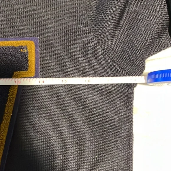 Vintage 1940s High School Letter Sweater Leather elbow patches—Sz 38 - Picture 7 of 12